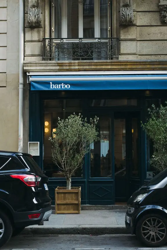Devanture du restaurant Barbo, rue Boyer-Barret Paris 14